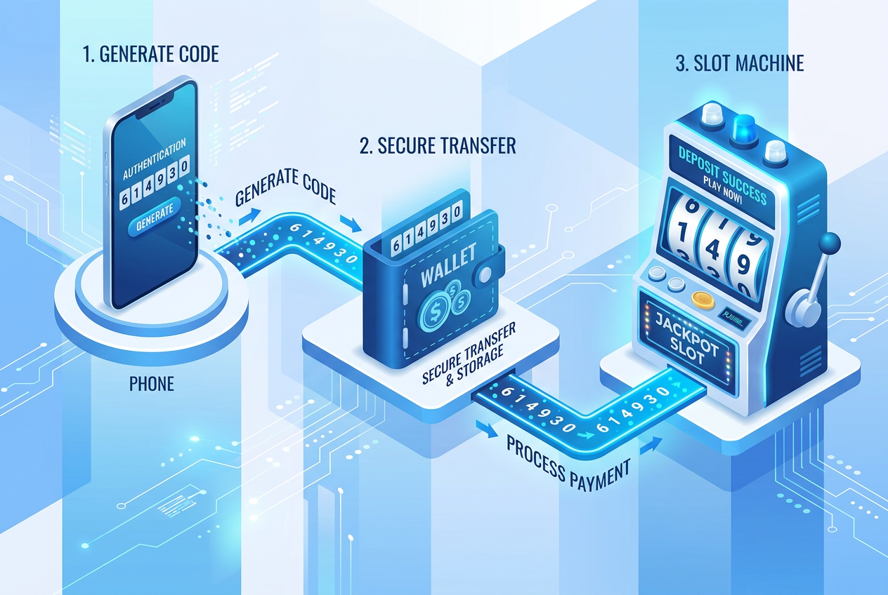 Infografika przedstawiająca proces depozytu BLIK w kasynie online przez smartfona