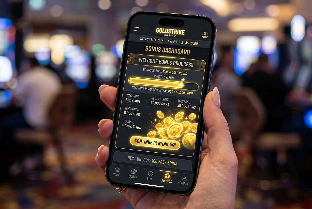 Interfejs kasyna online z podglądem bonusów