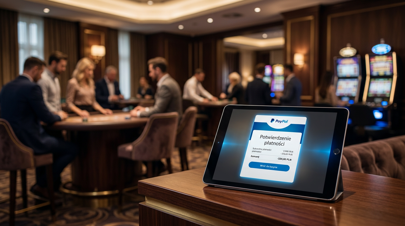 Luksusowe kasyno i bezpieczna płatność PayPal na tablecie